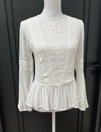 Zara witte Swiss Dot geborduurde blouse mt XS, Zara, Maat 34 (XS) of kleiner, Ophalen of Verzenden, Wit