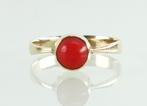Antieke gouden ring met bloedkoraal, Sieraden, Tassen en Uiterlijk, Antieke sieraden, Ophalen of Verzenden, Goud, Ring, Met edelsteen