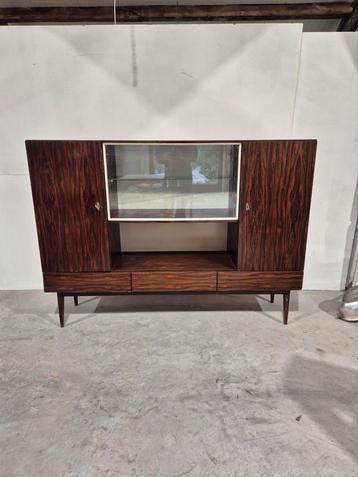 Vintage mid century pallisander fineer highboard beschikbaar voor biedingen