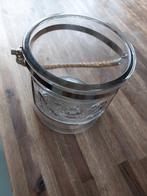 Windlicht van wat dikker glas met touw, Huis en Inrichting, Woonaccessoires | Kandelaars en Kaarsen, Ophalen of Verzenden, Zo goed als nieuw