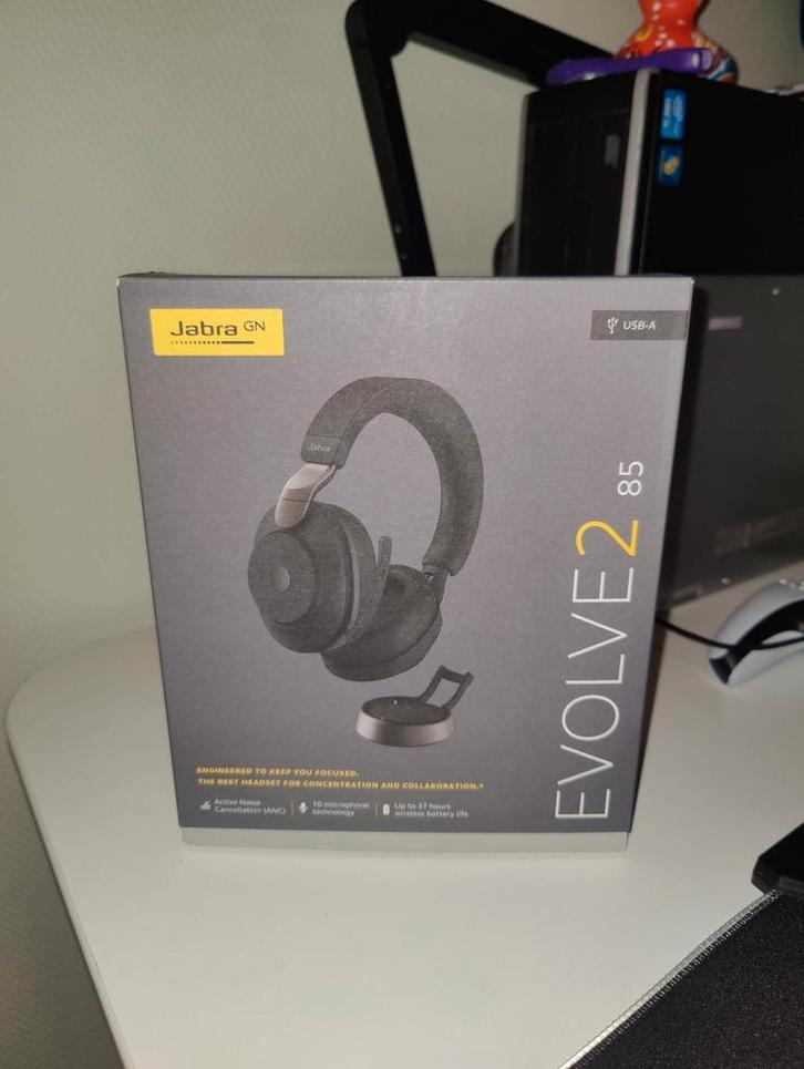 Jabra Evolve2 85, Audio, Tv en Foto, Koptelefoons, Nieuw, Op oor (supra aural), Overige merken, Draadloos, Bluetooth, Ophalen of Verzenden