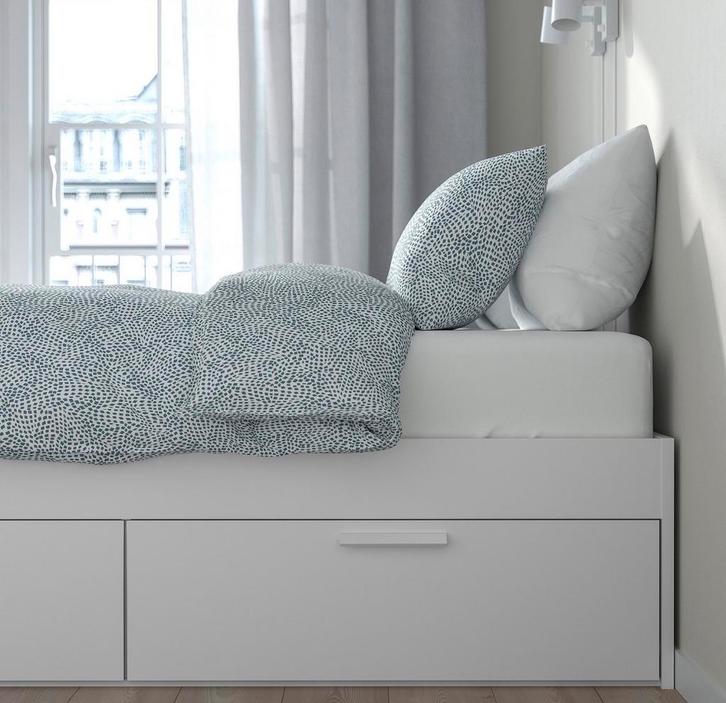 IKEA BRIMNES Bedframe 160x200 - Goede Staat, Huis en Inrichting, Slaapkamer | Bedden, Gebruikt, Tweepersoons, 160 cm, 200 cm, Hout
