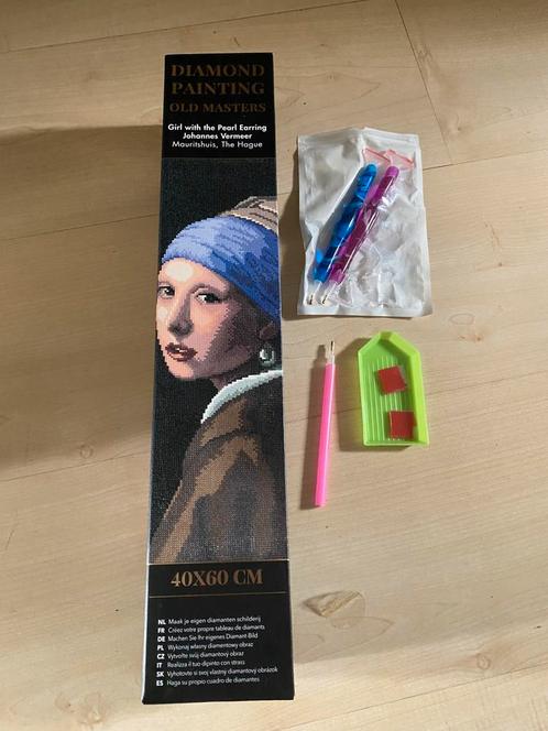 Diamond Painting bekend kunstwerk, Meisje met de parel, Hobby en Vrije tijd, Knutselen, Gebruikt, Knutselwerk, Ophalen