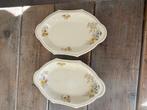 2 x vintage schalen. Mosa Maastricht plateel. Geel met goud., Antiek en Kunst, Antiek | Servies los, Ophalen