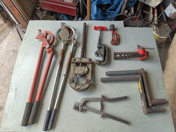 Pijpsnijder, pijpbuiger, flens apparaat, Doe-het-zelf en Verbouw, Gereedschap | Overige machines, Gebruikt, Ophalen