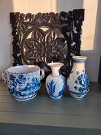 Delfts Blauw Vaasjes en Pot Set, Ophalen, Gebruikt