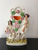 Antiek Porseleinen Beeld - Herder en Herderin, Ophalen of Verzenden