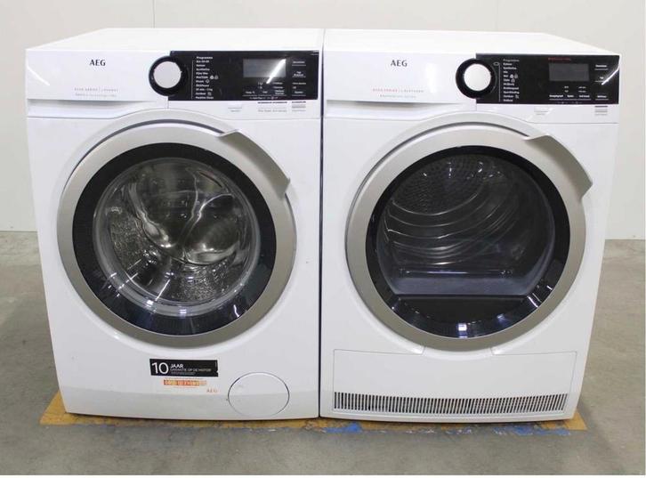 AEG Wasmachine & Warmtepomp Droger, Witgoed en Apparatuur, Wasdrogers, Gebruikt, Condens, Voorlader, 8 tot 10 kg, 85 tot 90 cm
