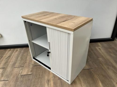 Roldeurkast 72.5 H licht grijs, Huis en Inrichting, Slaapkamer | Nachtkastjes, 70 cm of meer, 65 cm of meer, Hout, Ophalen of Verzenden
