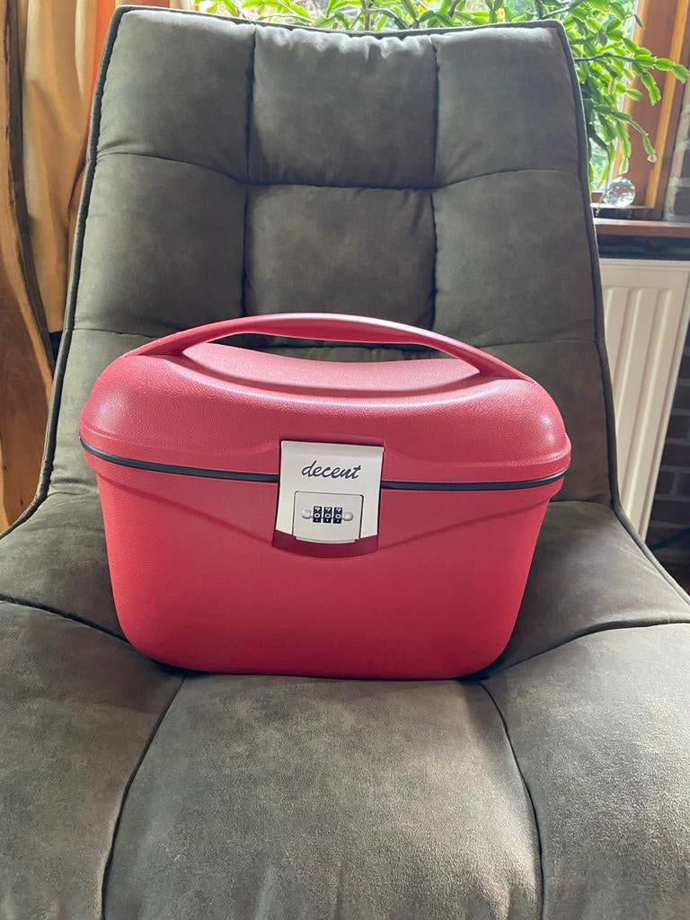 Rode Make-up Koffer met Spiegel en Slot, Ophalen of Verzenden, Zo goed als nieuw, Met slot, Hardcase