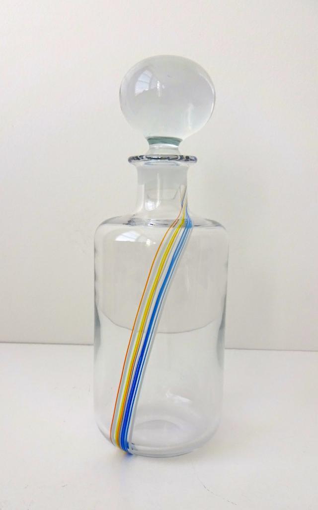 Glazen vaas met stop regenboogvaas Vallien Kosta Boda 3663-g, Antiek en Kunst, Antiek | Glas en Kristal, Ophalen of Verzenden