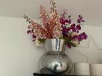 Hema grote vaas zilverkleur inclusief vde kunstbloemen, Huis en Inrichting, Woonaccessoires | Vazen, Ophalen, Overige materialen