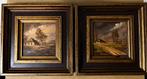 Twee oude paneeltjes, Antiek en Kunst, Kunst | Schilderijen | Klassiek, Ophalen