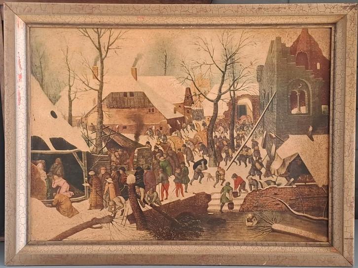Oude prent: de Aanbidding der Wijzen, Antiek en Kunst, Kunst | Schilderijen | Klassiek, Verzenden