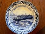 Bord Delfts Blauw Porcelein Holland America Line EURODAM, Antiek en Kunst, Ophalen of Verzenden