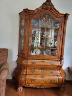 Massief wortelnoten vitrine kast, Huis en Inrichting, Kasten | Vitrinekasten, Ophalen, 25 tot 50 cm