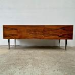 Midcentury rechthoekige XL plantenbak  palissander - chroom, Ophalen, Gebruikt, 100 cm of meer, Onbekend