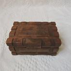 Houten doos edelweis kist geheimen sluiting sieradenkistje, Antiek en Kunst, Ophalen of Verzenden