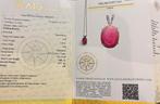Robijn AIG certificaat 14k gouden ketting en hanger dames, Voordeelsieraden, Verzenden, Zo goed als nieuw, Met edelsteen