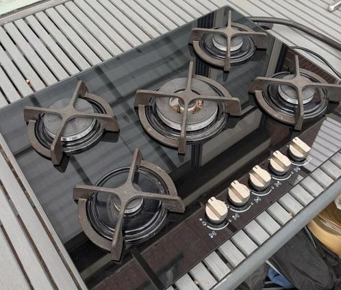M-System (Boretti) Gas op glas kookplaat 70 cm inbouwkookpla, Witgoed en Apparatuur, Kookplaten, Gebruikt, Inbouw, Gas, 5 kookzones of meer