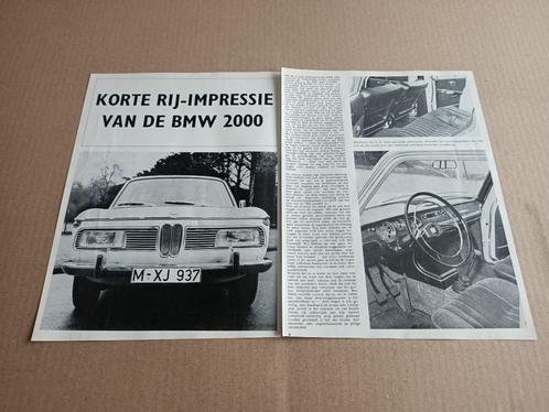Test (uit oud tijdschrift) BMW 2000 (1966), Verzamelen, Automerken, Motoren en Formule 1, Gebruikt, Auto's, Verzenden