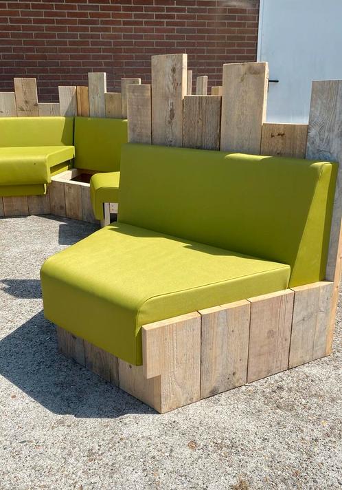 Stijgerhouten tuinbank elementen, Tuin en Terras, Tuinbanken, Zo goed als nieuw, Hout, Ophalen of Verzenden