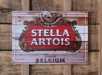 Stella Artois Belgium bier reclamebord van metaal wandbord, Ophalen of Verzenden, Nieuw, Reclamebord, Plaat of Schild, Overige merken