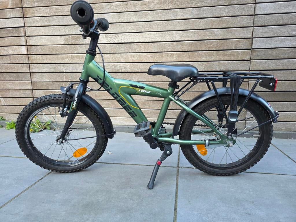 Loekie Snake kinderfiets 16 inch - Groen, Fietsen en Brommers, Ophalen, Gebruikt, 16 tot 20 inch, Loekie