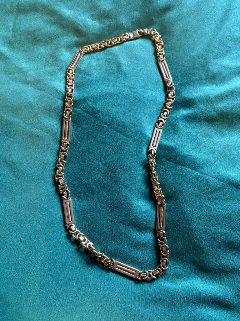 Gouden konings ketting 14 karaat, Sieraden, Tassen en Uiterlijk, Kettingen, Ophalen, Zo goed als nieuw, Goud