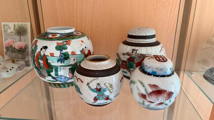 Set van 4 Chinese vazen/potten, Antiek en Kunst, Antiek | Vazen, Ophalen