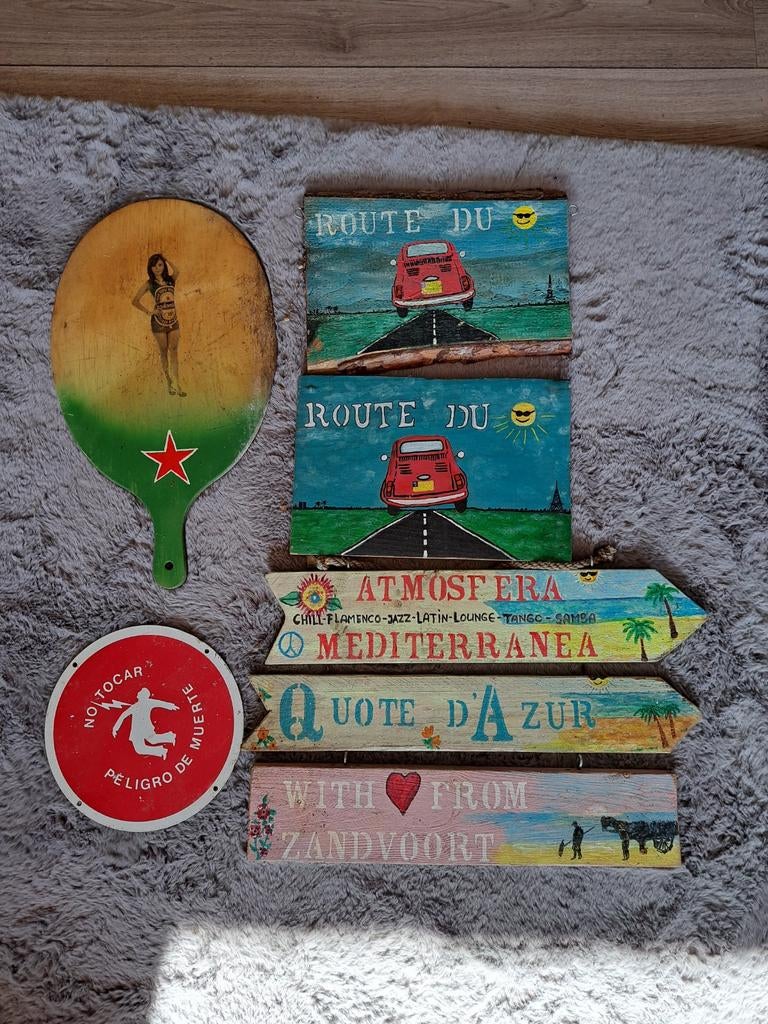 ️ Leuke set Ibiza / Strand Wandbordjes - 7 stuks _Snel weg!, Ophalen of Verzenden