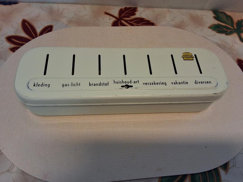 Vintage Brabantia Spaarpot / Huishoudgeldkistje Metaal, Verzamelen, Spaarpotten, Ophalen of Verzenden