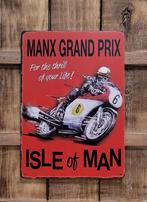Isle of Man grand prix motor reclamebord van metaal wandbord, Info@deconoord.nl, Deco Noord, Nieuw, Ophalen of Verzenden