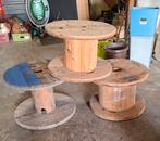 3 Houten haspels - decoratief of voor opslag, Gebruikt, Rond, Minder dan 50 cm, Overige houtsoorten