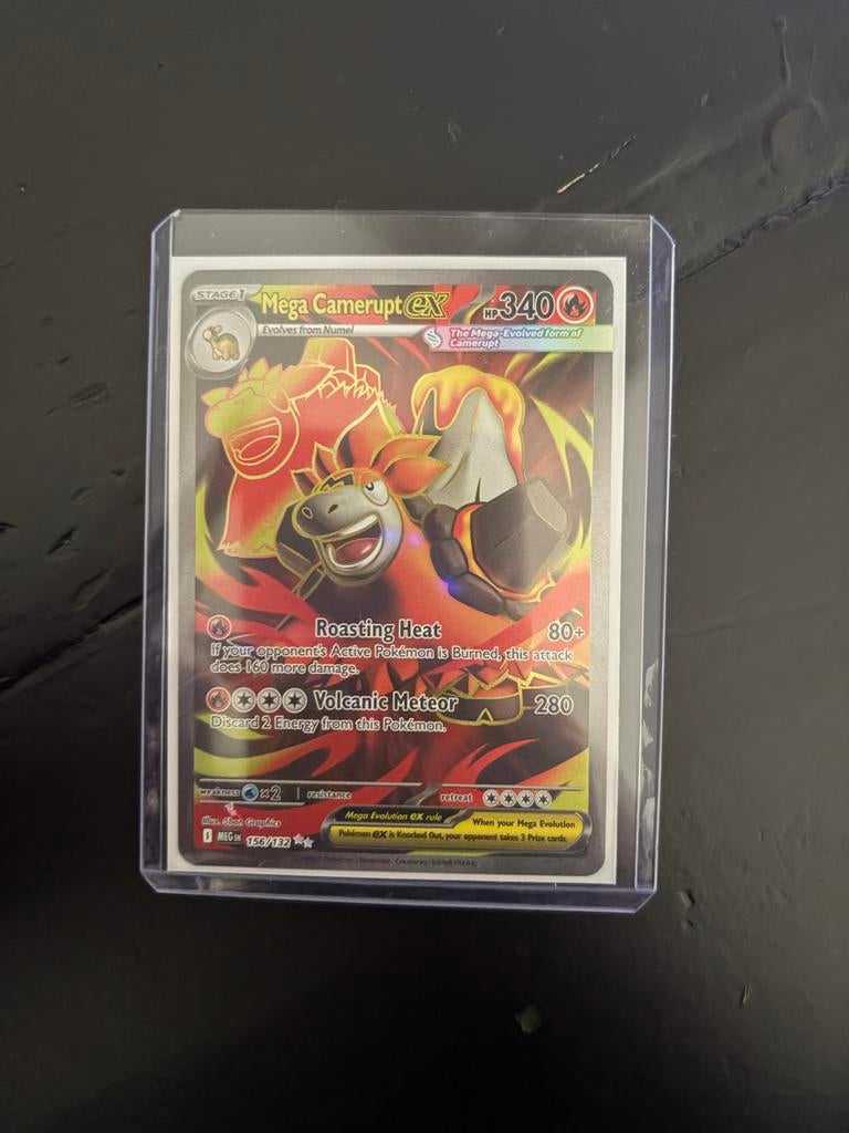 Mega Camerupt EX #156 - Zeldzame Pokémonkaart, Ophalen of Verzenden, Zo goed als nieuw, Losse kaart