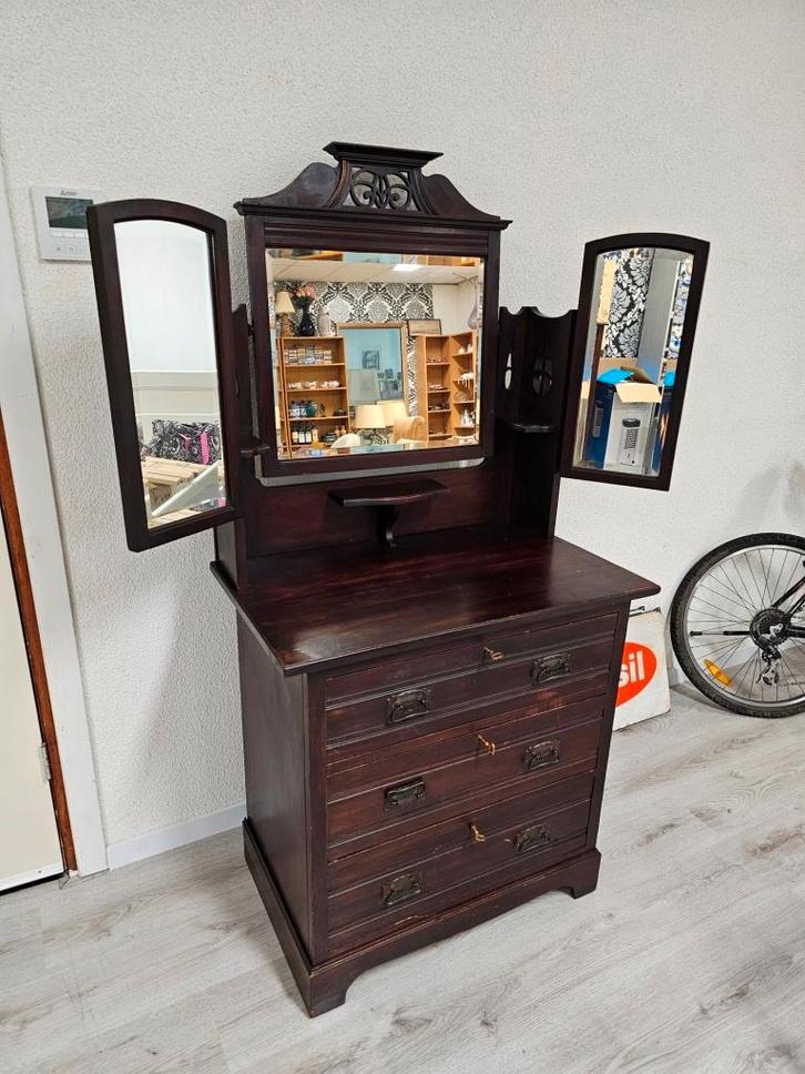 Antieke kaptafel  voor €120,-, Huis en Inrichting, Tafels | Kaptafels, Gebruikt, Minder dan 100 cm, 50 tot 100 cm, Ophalen