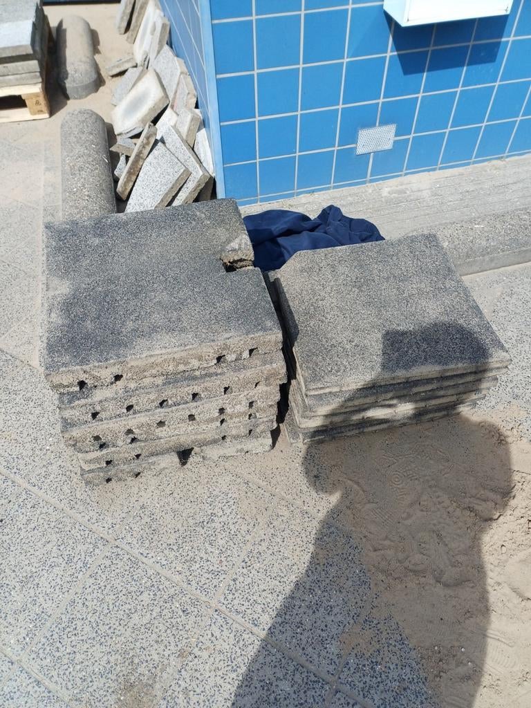 Rubberen tegels, Tuin en Terras, Tegels en Klinkers, Ophalen, Gebruikt, Rubber, Overige typen