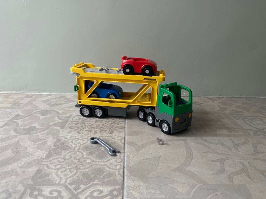 Lego Duplo Autotransporter met 2 auto's en moersleutel, Ophalen, Gebruikt