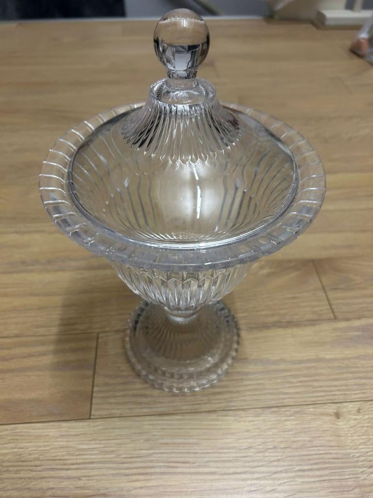 Glazen Bonbonnière met Deksel - Elegant en Tijdloos, Antiek en Kunst, Ophalen of Verzenden