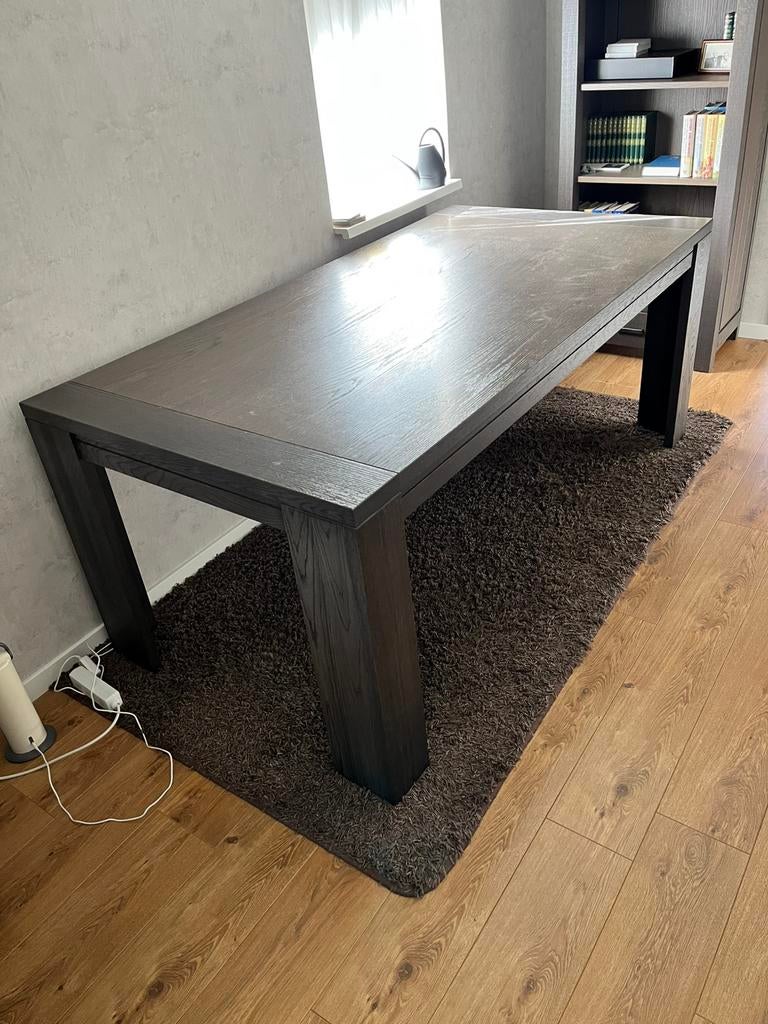 Massief houten tafel, Ophalen, Gebruikt, 50 tot 100 cm, Vijf personen of meer