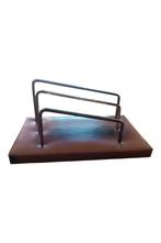 Vintage Brievenhouder Leder & Messing | Mid-Century Design, Ophalen of Verzenden