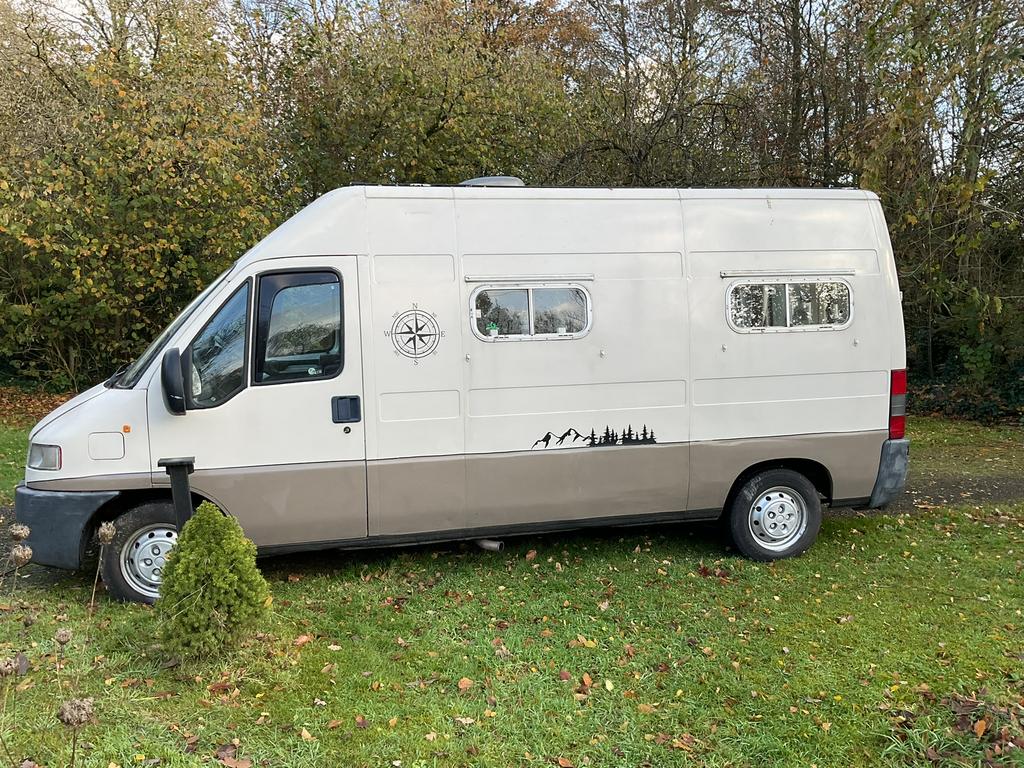 Kampeerbus Fiat ducato, Caravans en Kamperen, Campers, Buscamper of Camperbus, Reservewiel, Fiat, Tot en met 2