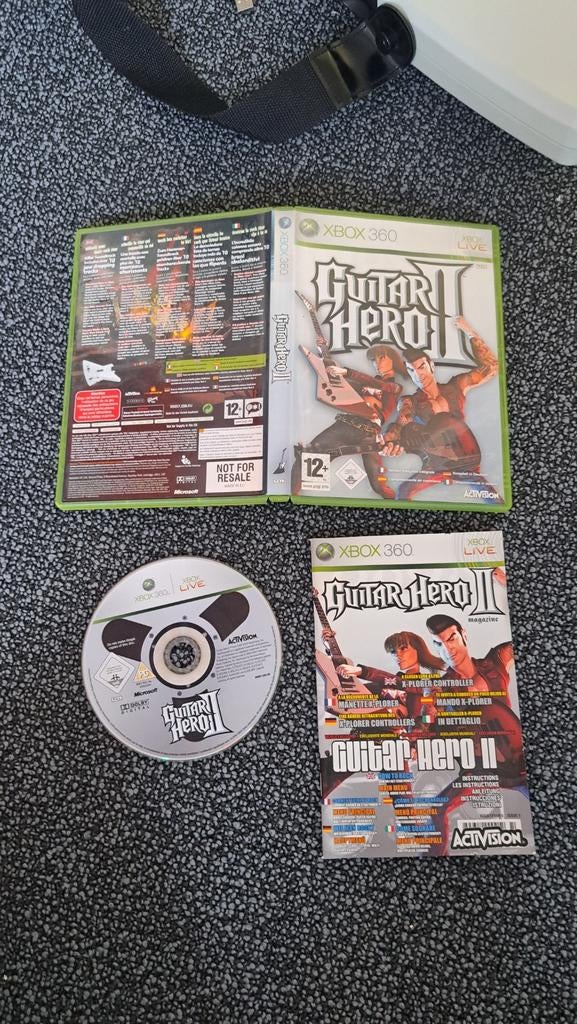 Guitar Hero 2 + gitaar voor Xbox 360, Spelcomputers en Games, Ophalen, Muziek, Gebruikt, 1 speler