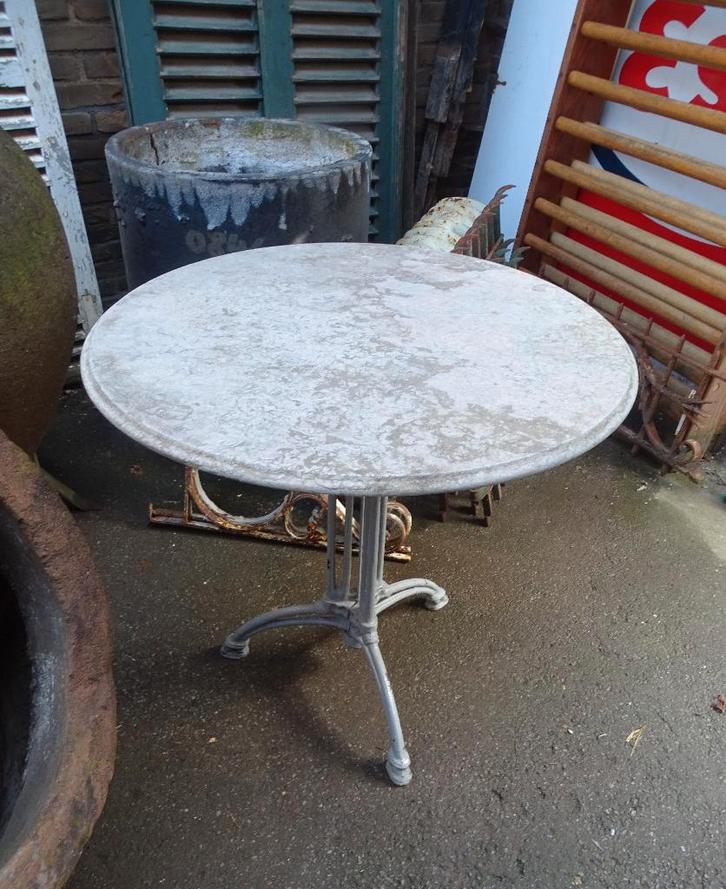 oude tuintafel tafel bistrotafel met marmeren blad, Antiek en Kunst, Curiosa en Brocante, Ophalen