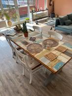 Unieke eettafel met 4 stoelen (optioneel), Ophalen, Gebruikt, 50 tot 100 cm, 150 tot 200 cm