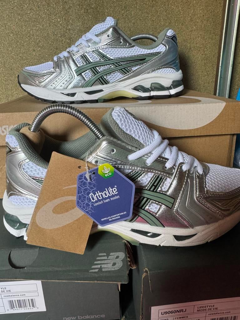 Asics Kayano 14 Silver Green - Nieuw in doos!, Ophalen of Verzenden, Nieuw, Grijs, Sneakers of Gympen