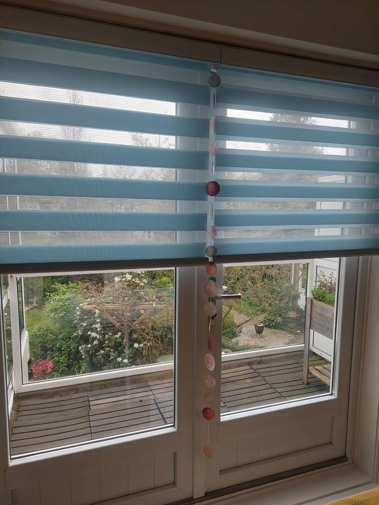 Veneta Duo Rolgordijn - Lichtblauw, Ophalen, Zo goed als nieuw, 200 cm of meer