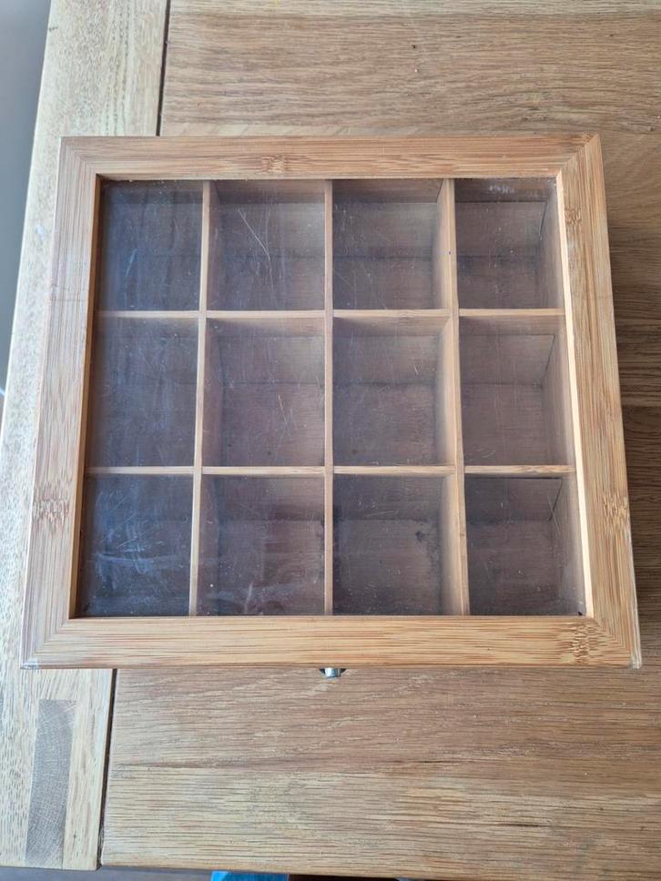 Bredemeijer Bamboe Theedoos met 12 vakken, Huis en Inrichting, Keuken | Keukenbenodigdheden, Ophalen of Verzenden