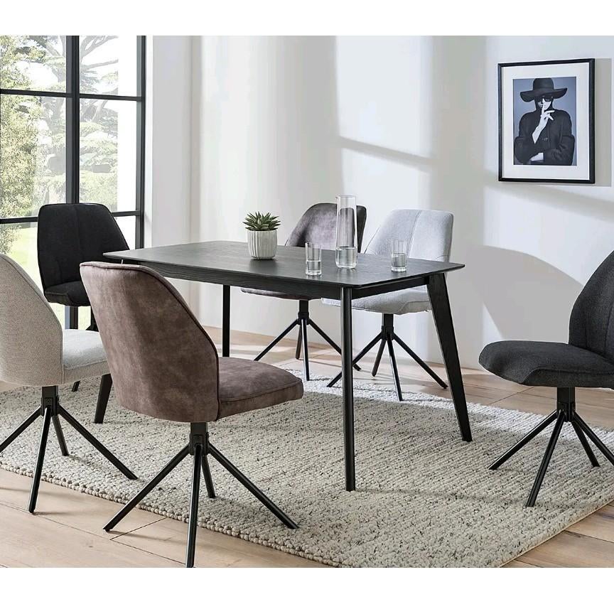 Zwarte eettafel, Ophalen of Verzenden, Zo goed als nieuw, Rechthoekig, 50 tot 100 cm