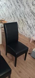 Zwarte eetkamerstoel - Zo goed als nieuw, Zwart, Leer, Ophalen of Verzenden, Zo goed als nieuw